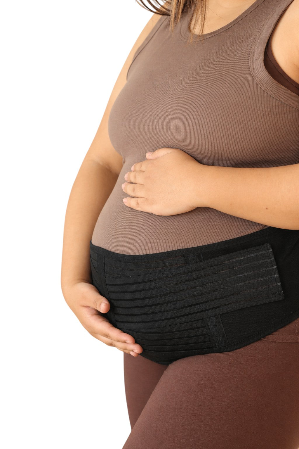 Ceinture de soutien post-partum noire Norelys 3 en 1 pour le ventre, la taille et le bassin. Confortable et ajustable.