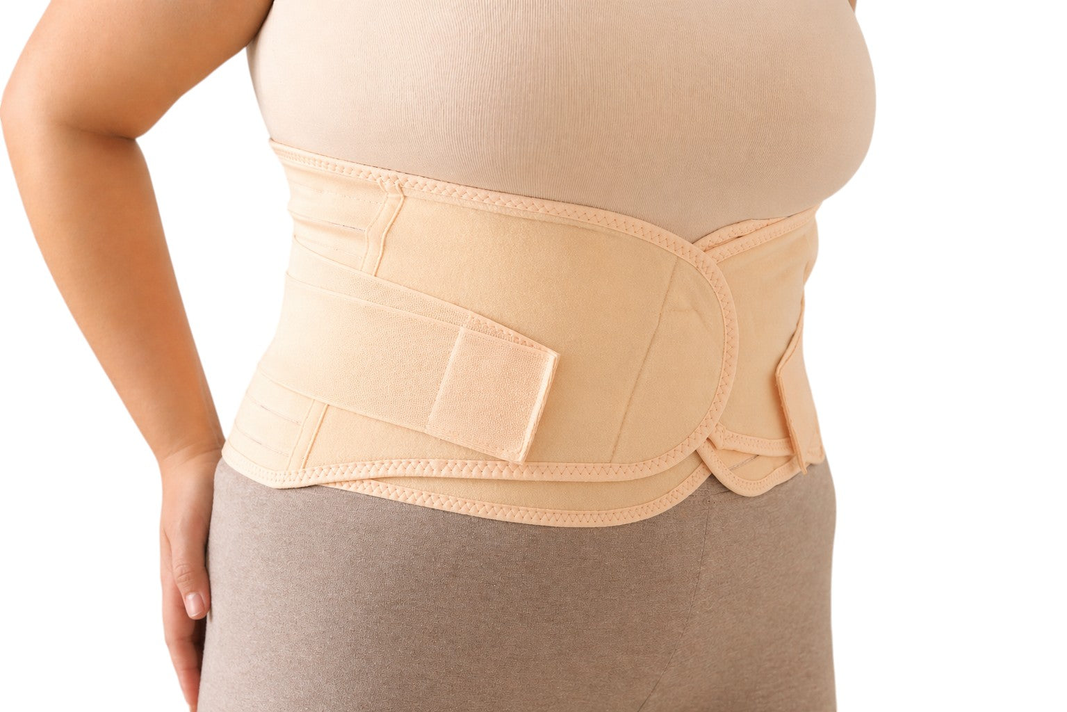Ceinture de soutien post-partum 3 en 1 Norelys en tissu respirant couleur chair, pour ventre, taille et bassin.
