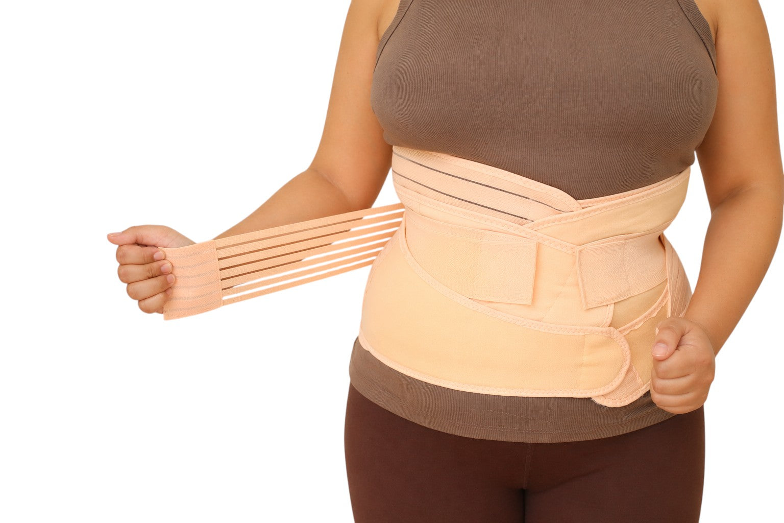 Norelys Kit Postpartum 3 en 1, ceinture de soutien abdominal et pelvien en tissu respirant couleur chair